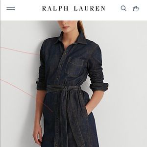 Lauren belted denim shirt dress.  Size XL